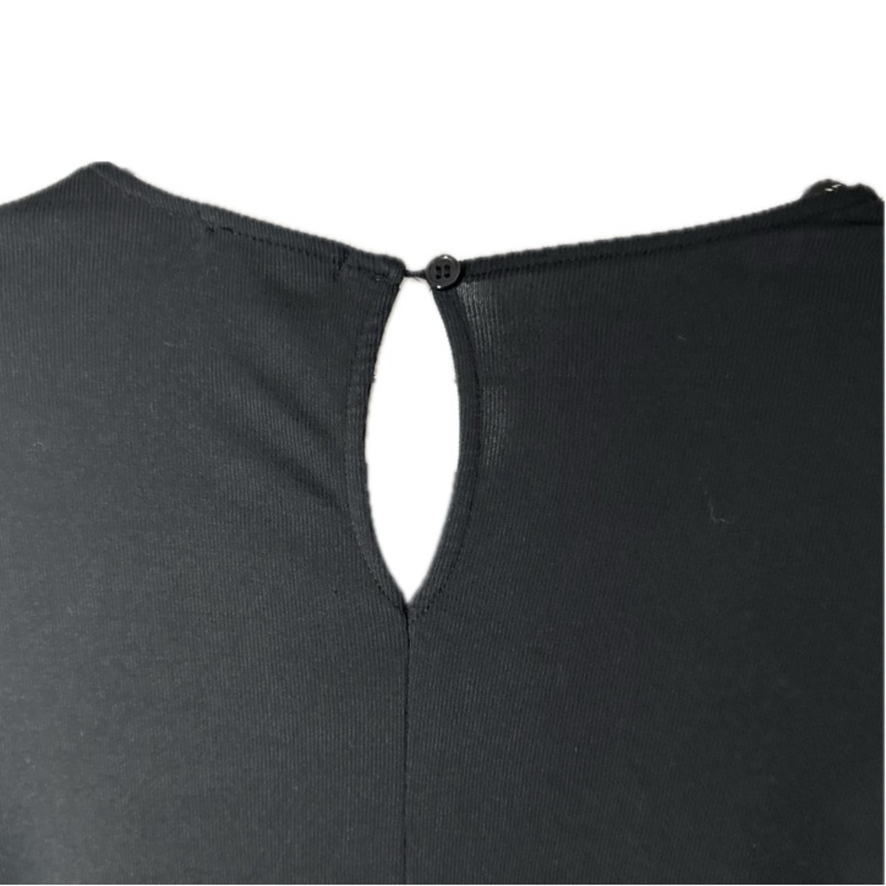 Francesca's Mi Ami Long Sleeve Ruched Crew Neck Bodycon Dress Black Size M - Picture 7 of 11